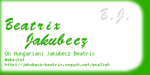 beatrix jakubecz business card
